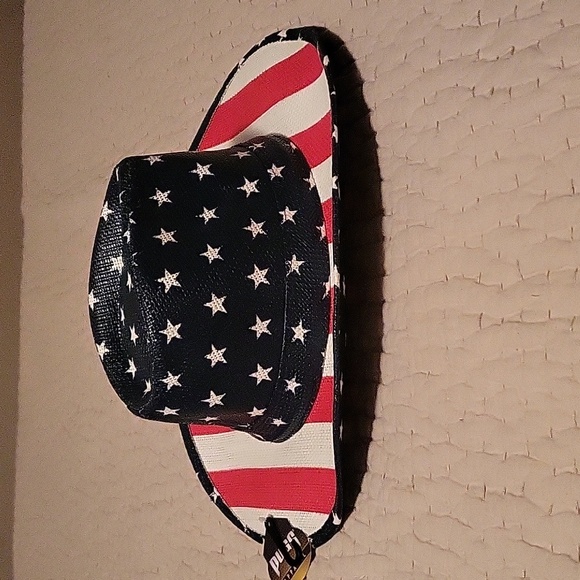 NWT Pugs Patriotic Unisex Stars Stripes Cowboy Hat - Picture 2 of 5